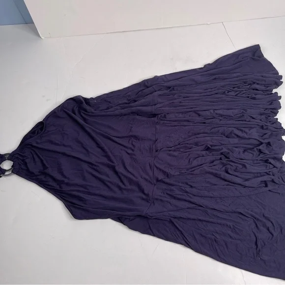 Free People Francesca One Shoulder Dress Midi Navy Blue Size Medium NWT - Picture 6 of 11